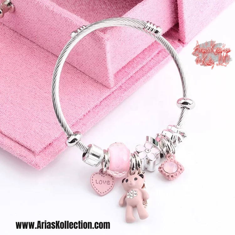 Little Girl’s Pink Charm Bangle