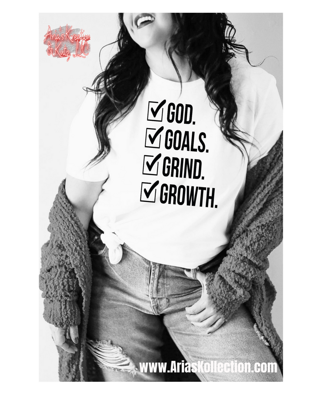 God , Goals, Grind, Growth T shirt